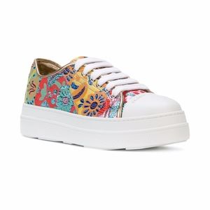 PRADA Brocade Metallic Platform Sneakers